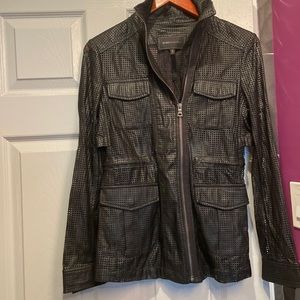 Faux leather shirt style jacket